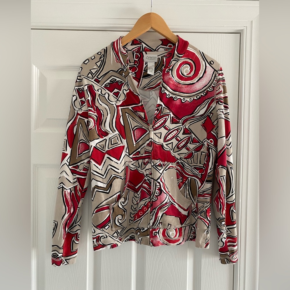 Zenergy by Chico’s Zip Up Long Sleeve Top.Size 1